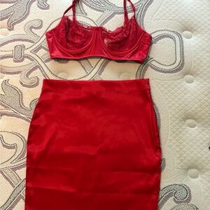 Fashion Nova Vibrant Red Matching Set